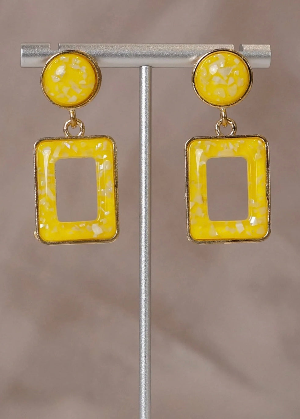 Long Square/Circle Earrings