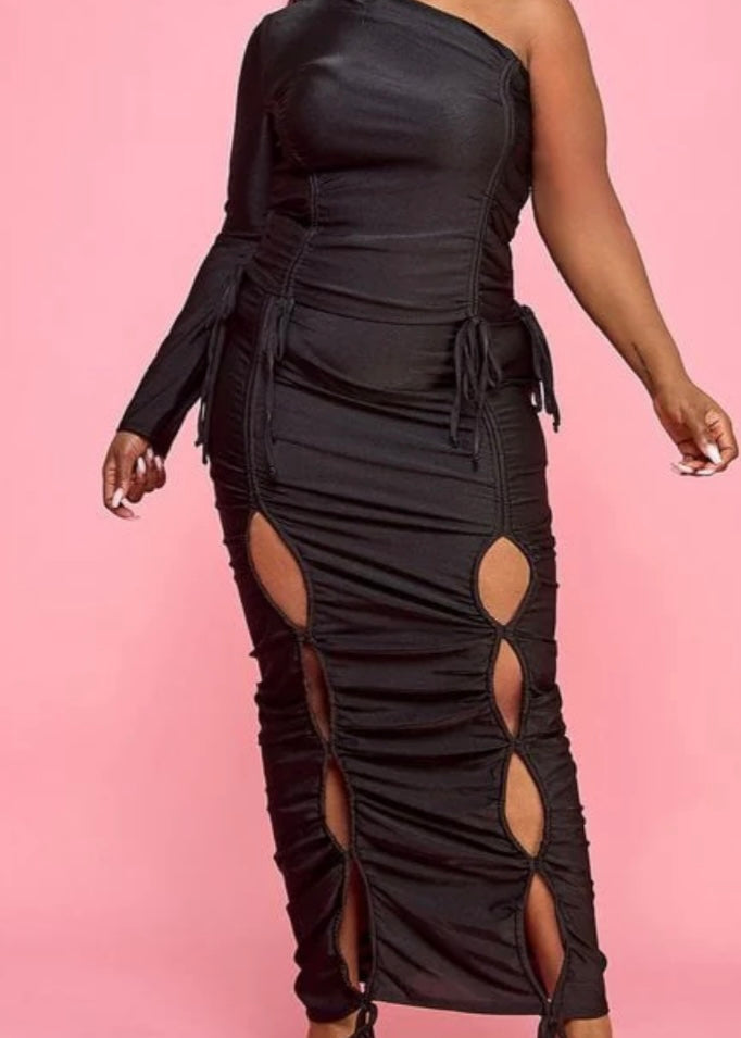 One Shoulder Skirt Set Back Plus 22.24