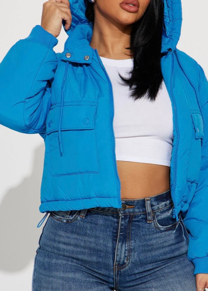 Puff Hood Jacket Blue