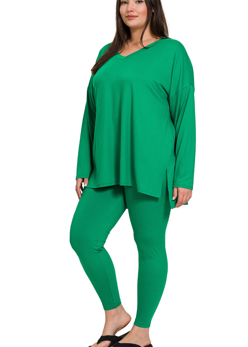 Two Piece Active Set Long Sleeve K Green
