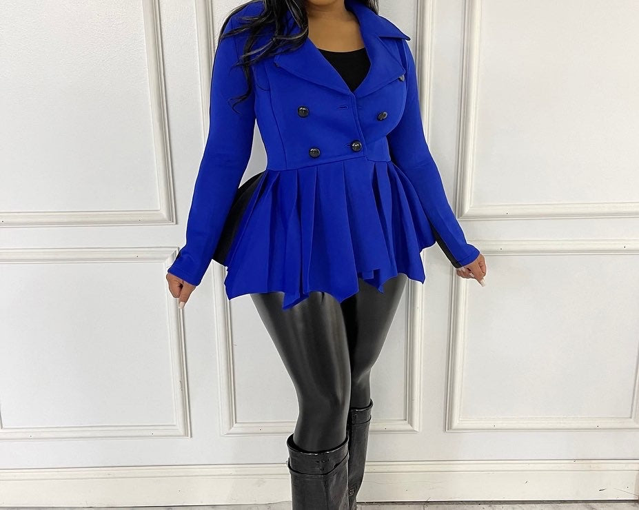 Blue hot sale peplum jacket