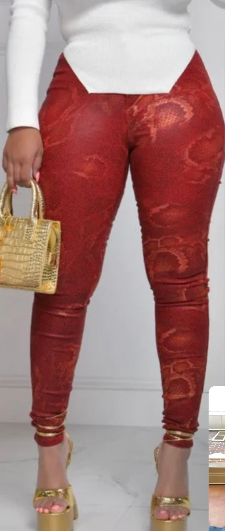 Print Snake Skin Paint Red