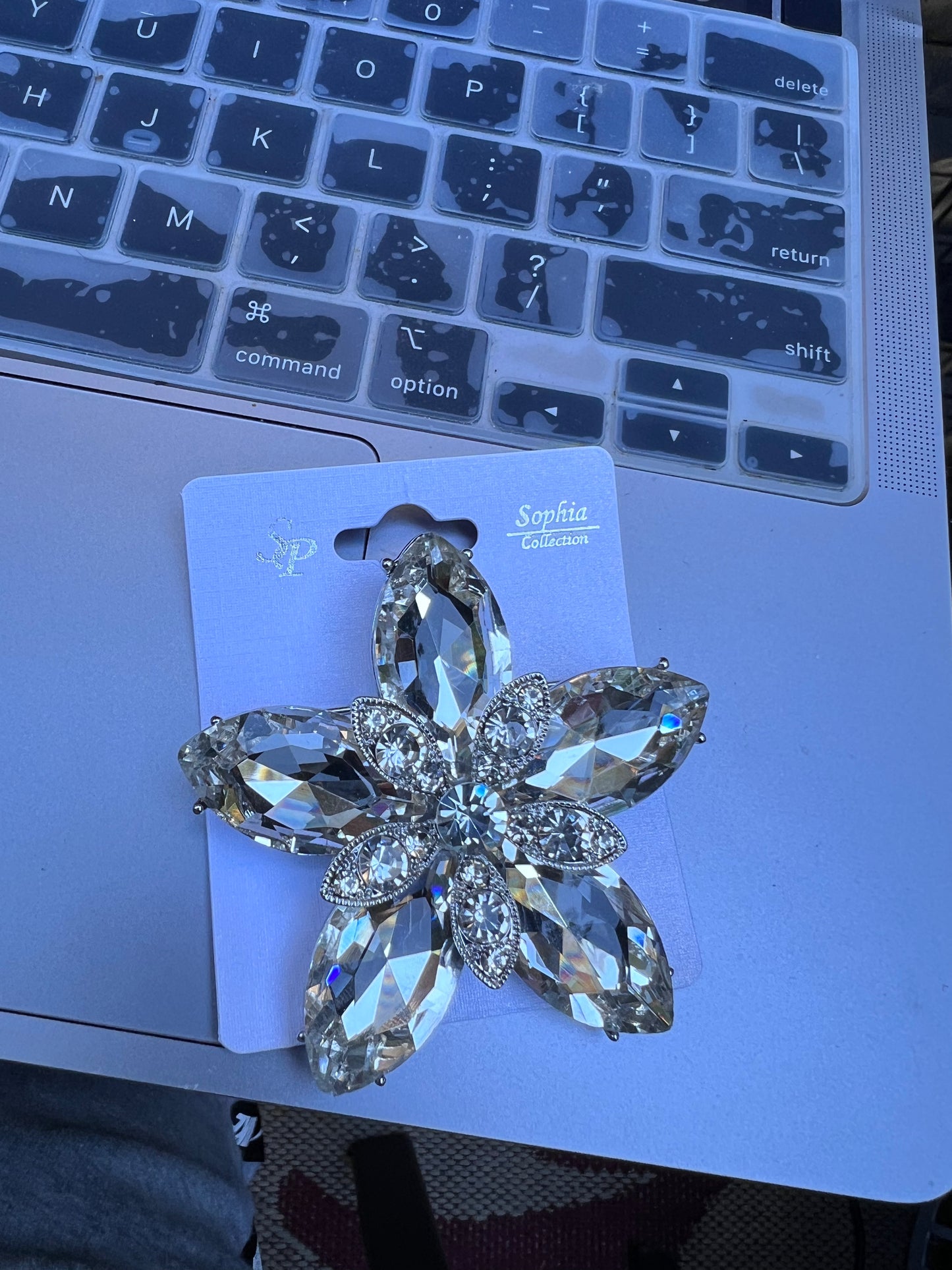 White Flower Brooch