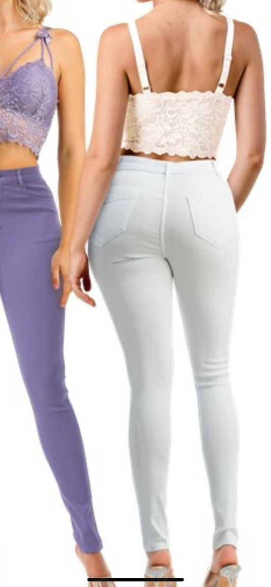 Colorful Stretch Pants (White) DD/D NA