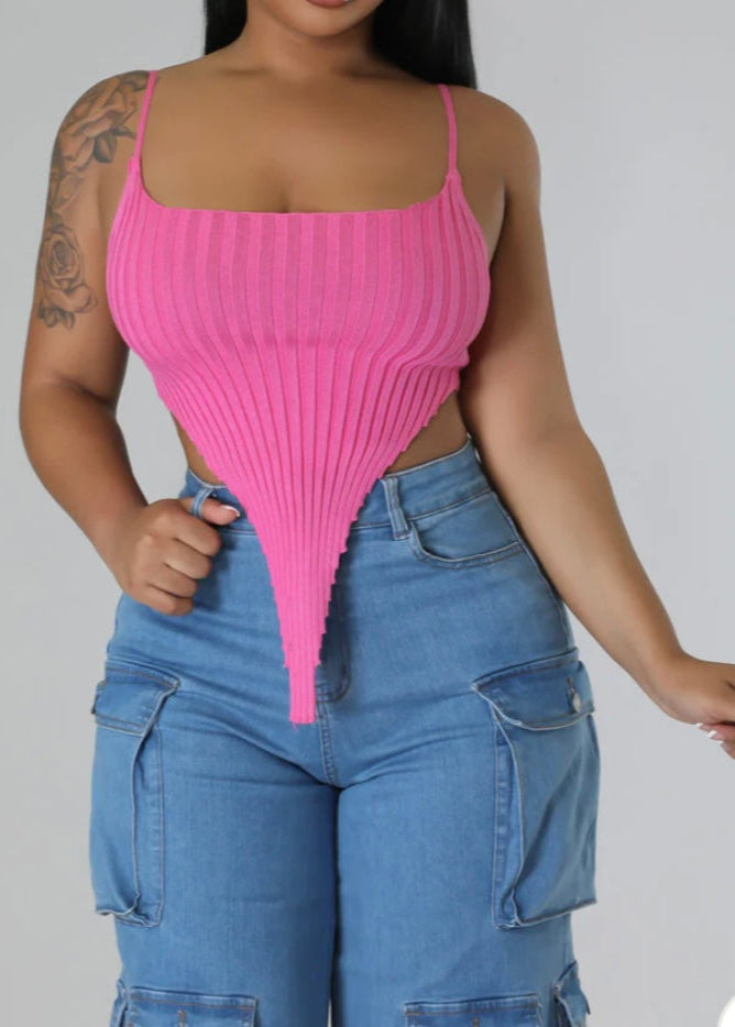Ribbed Crop Top Pink