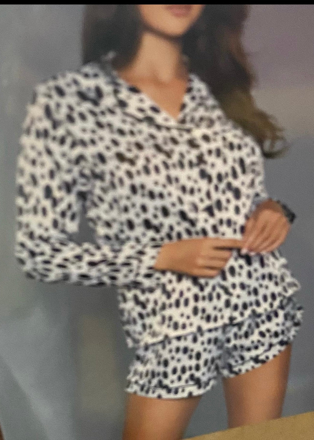 Black/White Long Sleeve PJ Set