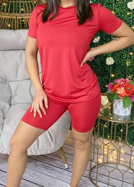 Biker Short Set Beige