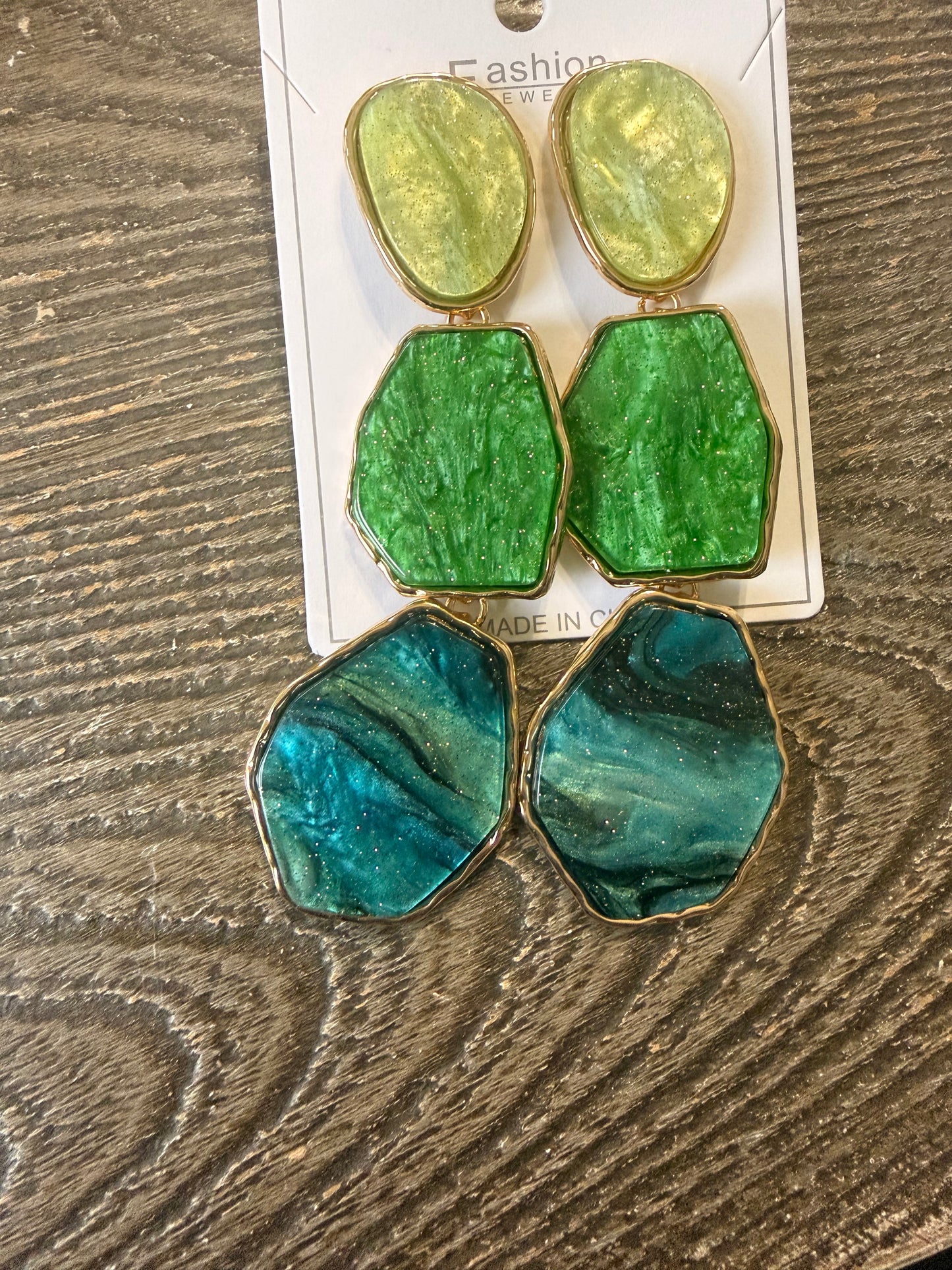 Tri Color Earrings