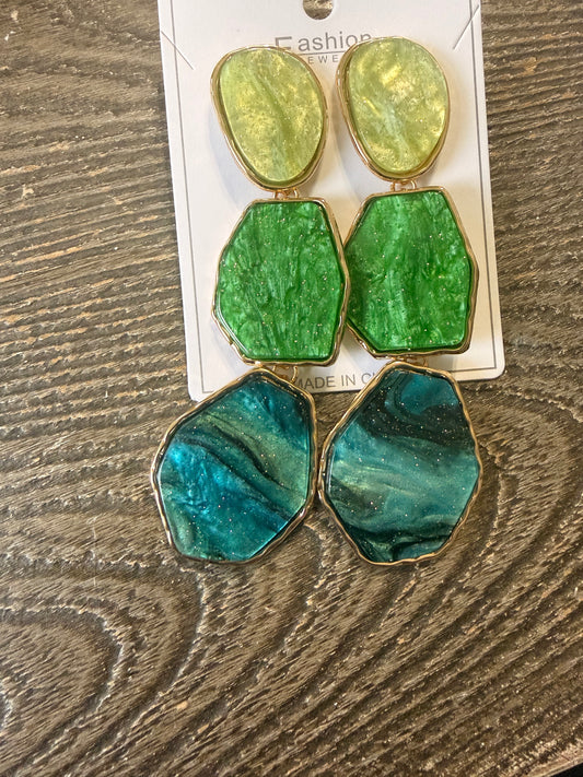 Tri Color Earrings