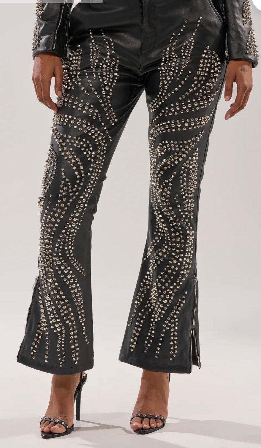 Faux leather Stud Pants A