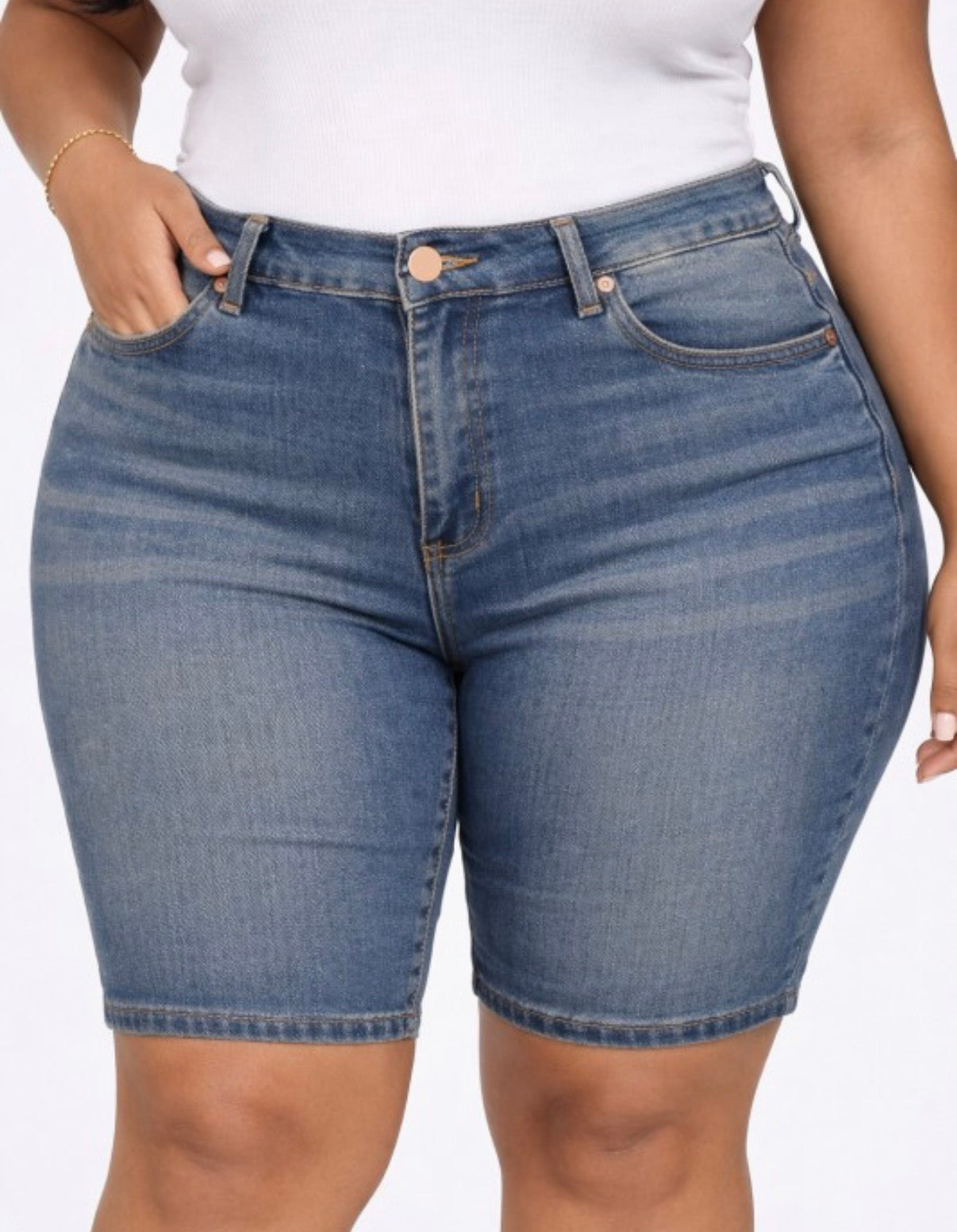 Plus Size Denim Jeans Women Bermuda Short Pants Stretch