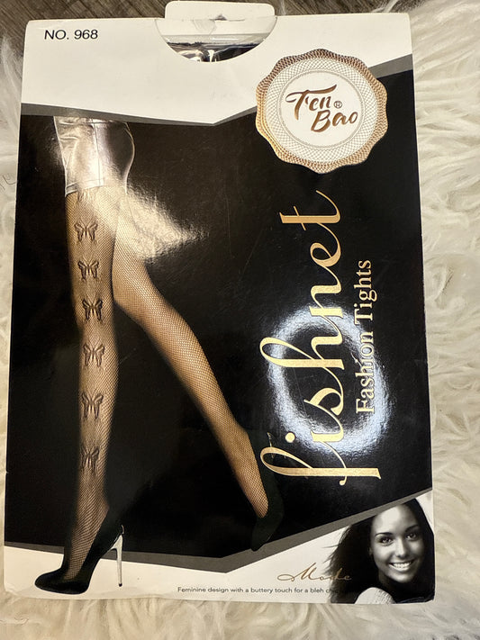 Black Fish Net Stockings 968 butter butterflies