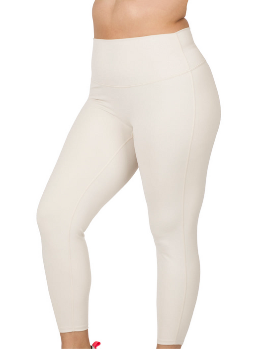 PLUS ATHLETIC HIGH WAISTED LENGTH LEGGINGS Sand Beige