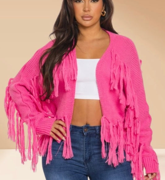 Open Sweater  Cardigan Fringe Design