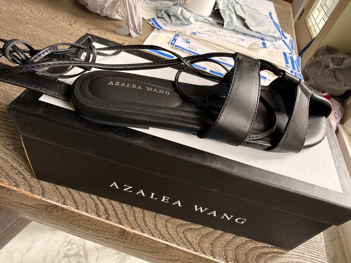 Black Peep Toe Flat A