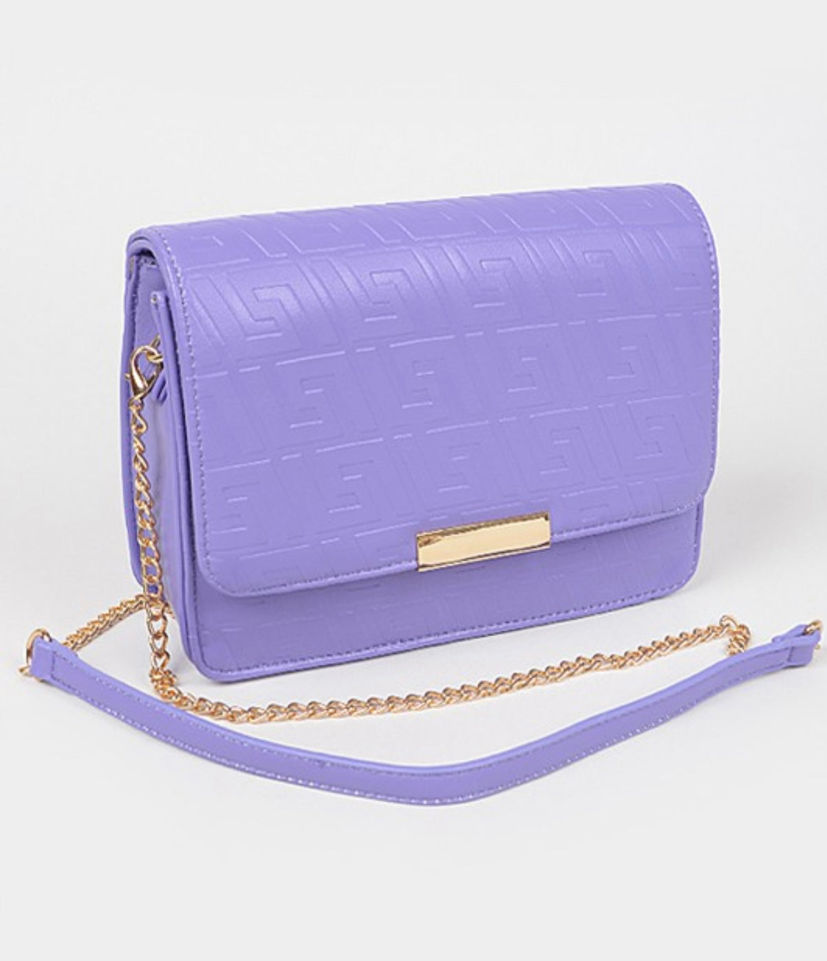 Embossed Faux Leather Flap Bag