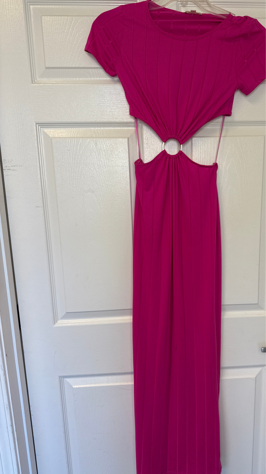 Front Ring Dress Fuchsia