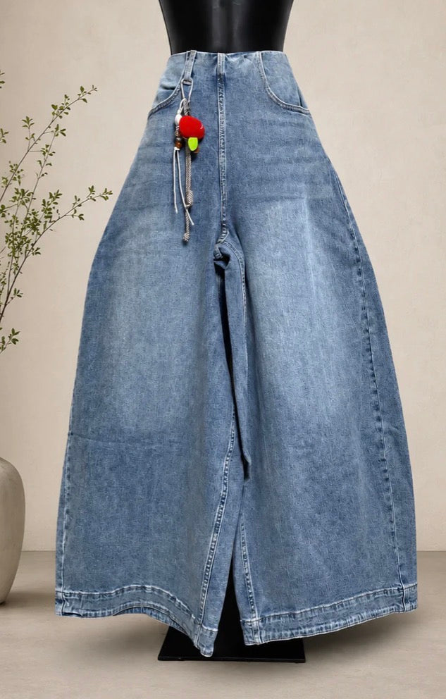 Super Wide Leg Paints Denim With Charm