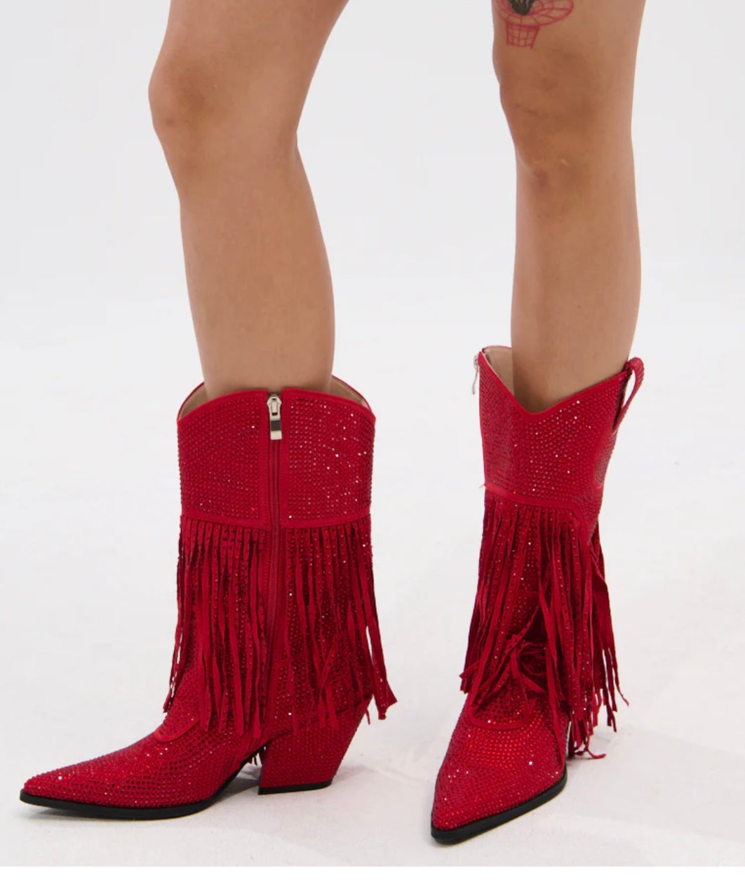 Red Bling Tassel CowboyBoot 2