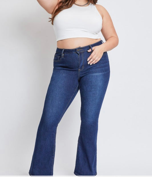 Plus Size Basic Flare Jean Dark