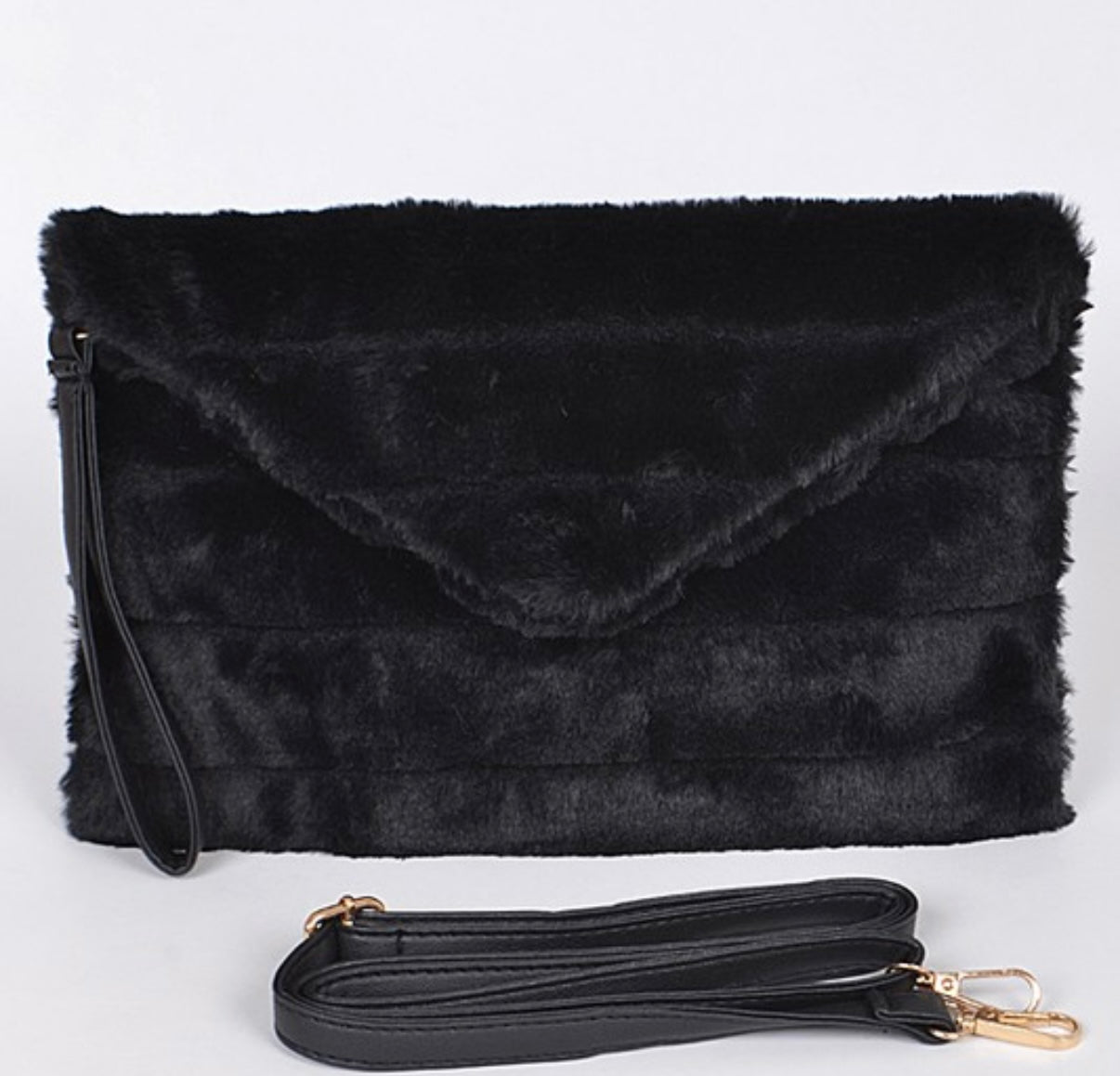Envelope Faux Fur Clutc