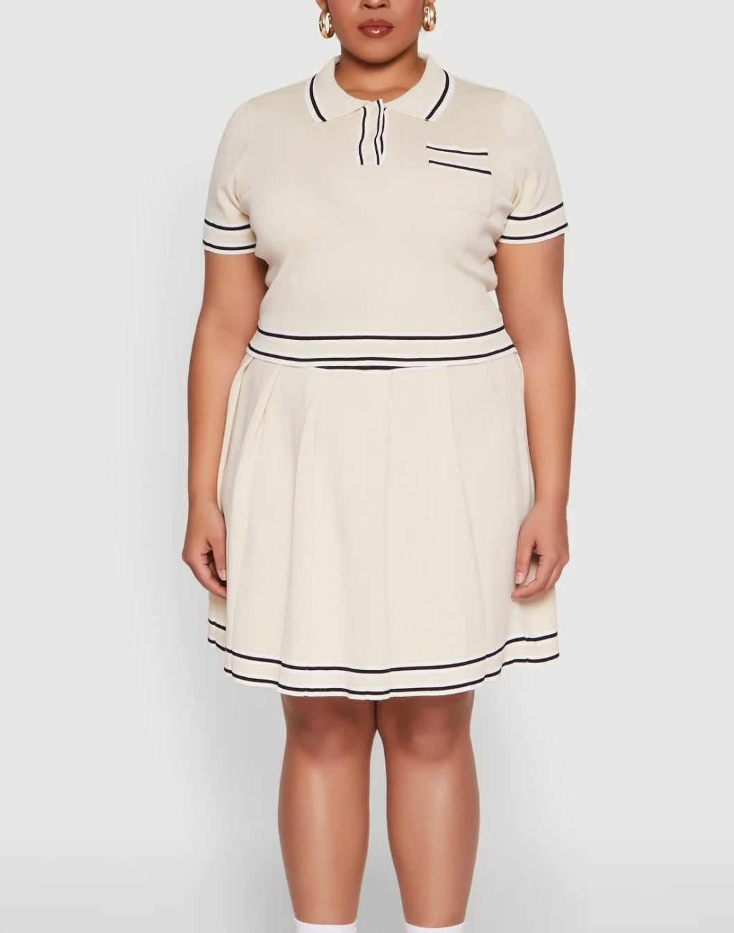 Plus  Skirt Set Beige 3x