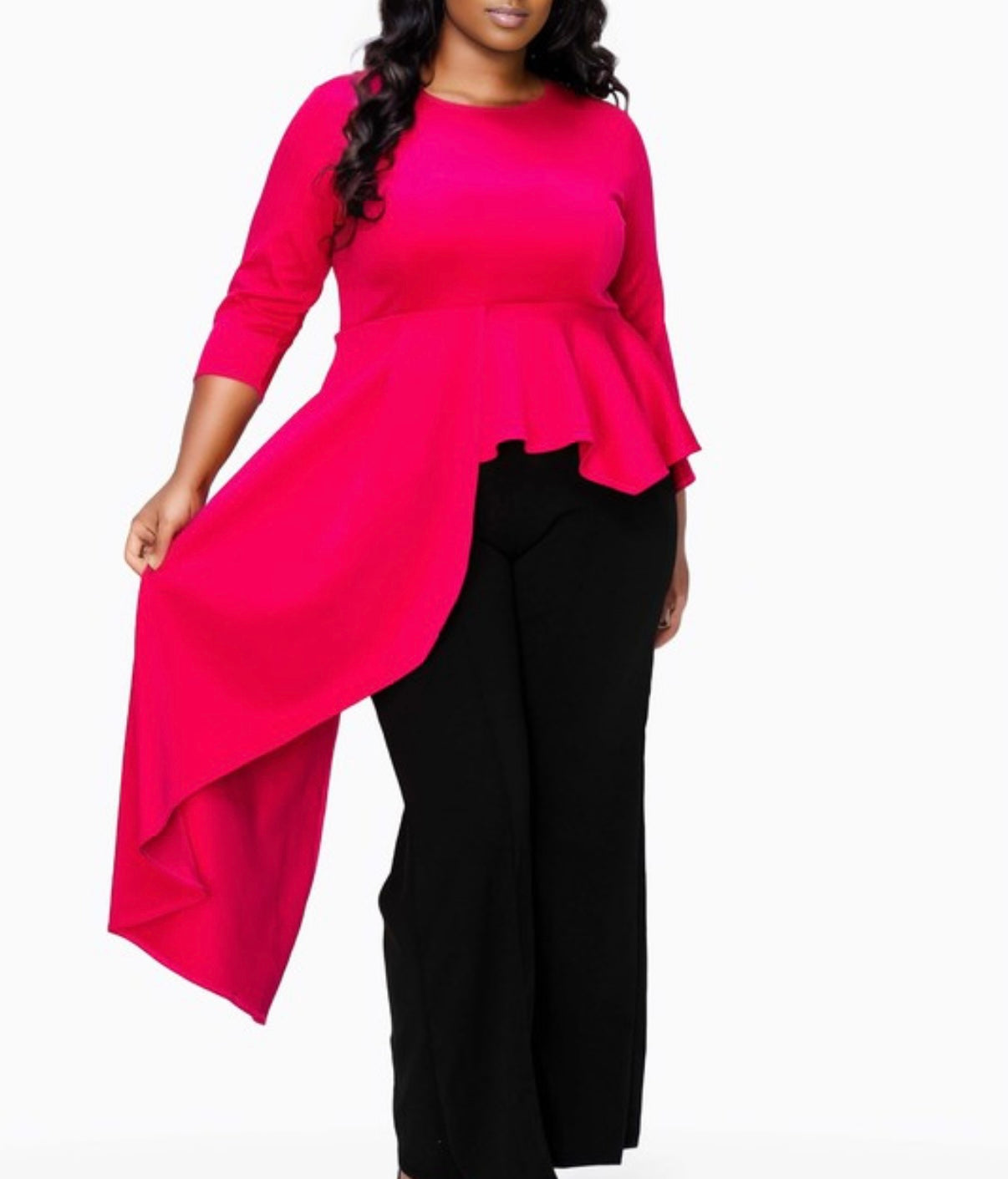 Peplum Top One Side Longer