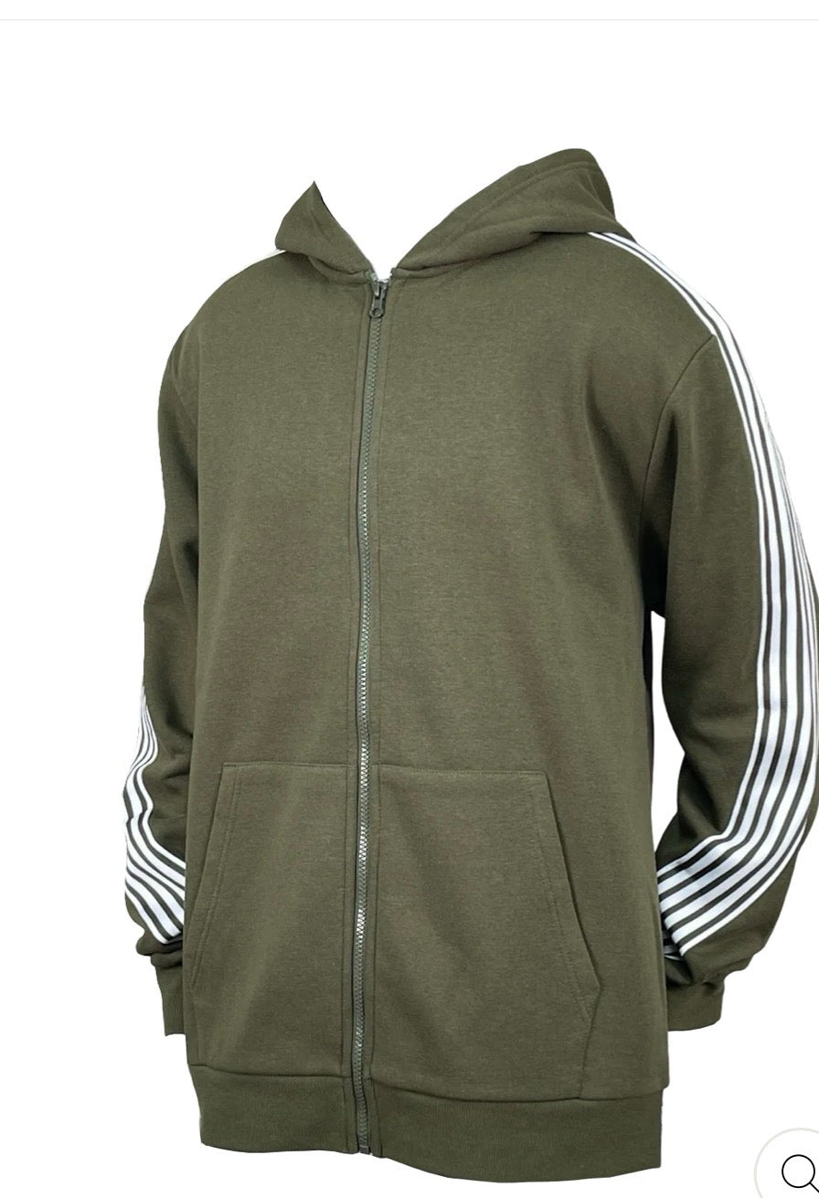 Unisex Wide Leg Stripe Stack Fleece Pants Set