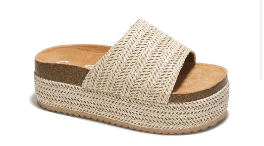 HACHA RAFFIA Brown Slides
