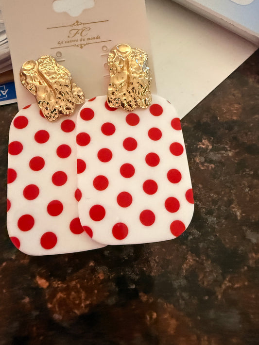 Small Square Polka Dot Earrings