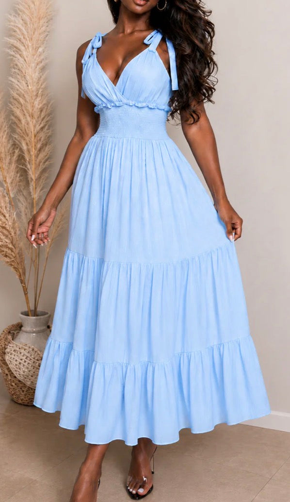 SMOCKING WAIST MAXI DRESS
