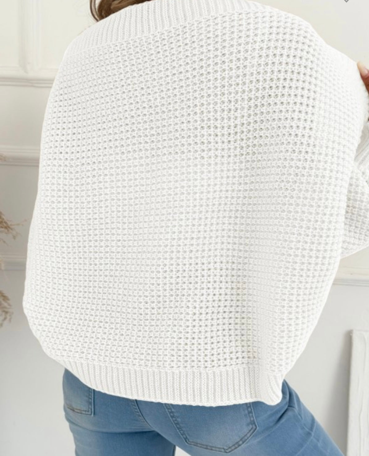 Chunky Knit Balloon Sleeve Cropped Cardigan One Size
