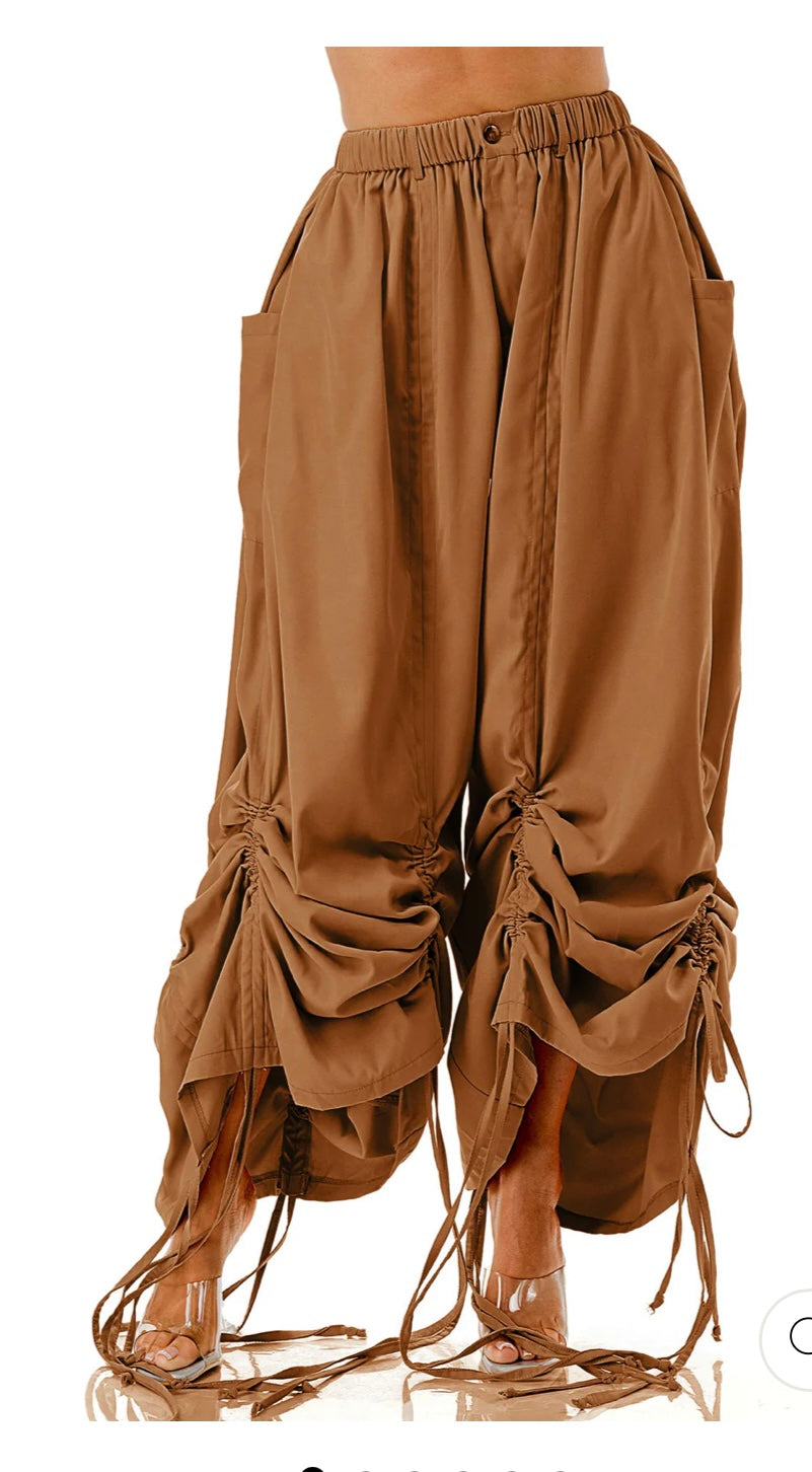 Loose Fit Palazzo Drawstring Pants Plus