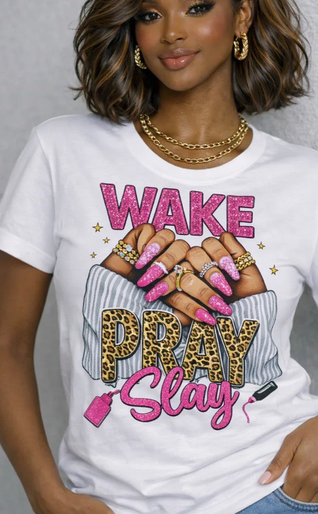 Wake Pray Slay Bling T-Shirt
