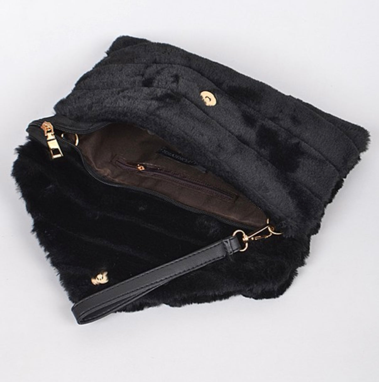 Envelope Faux Fur Clutc