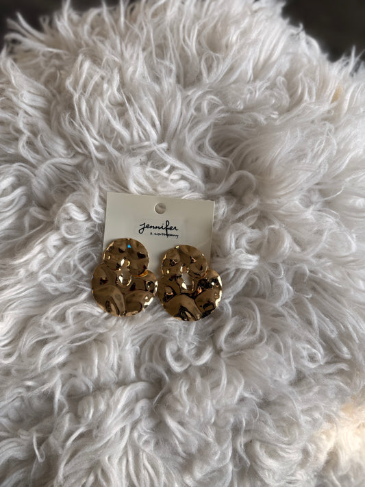 Gold Double Texture Earrings