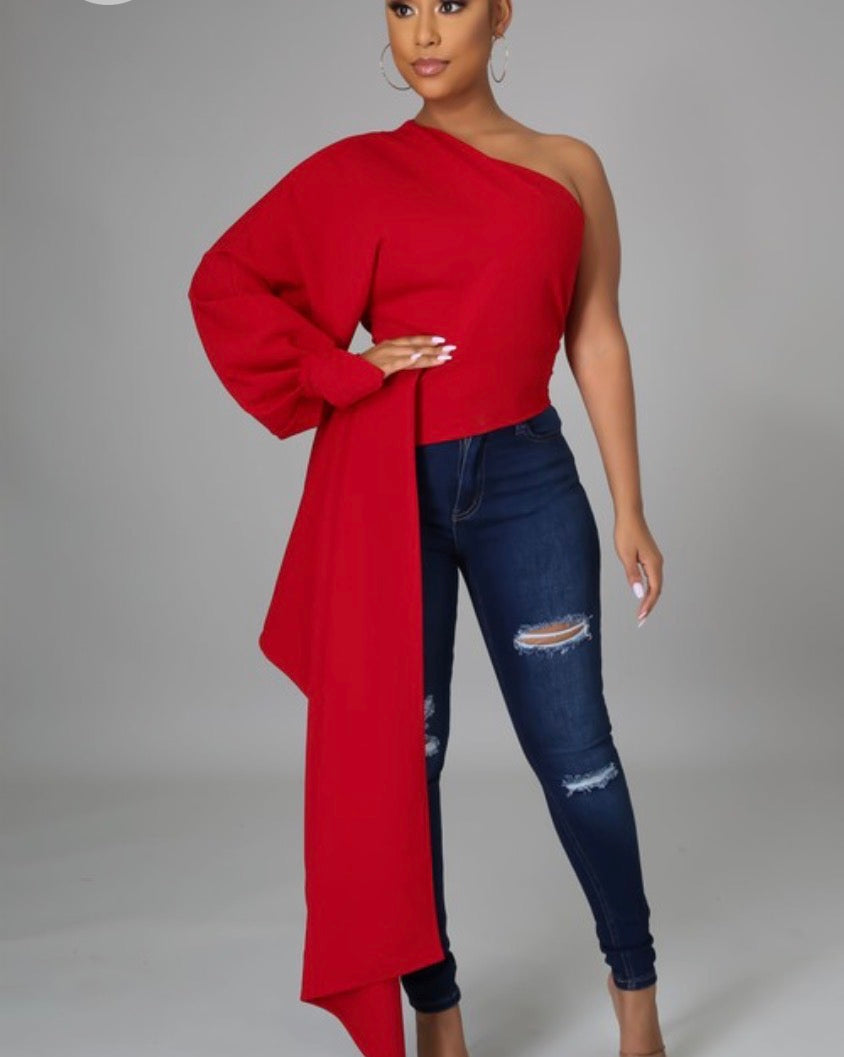 One Shoulder Waist Strap Top