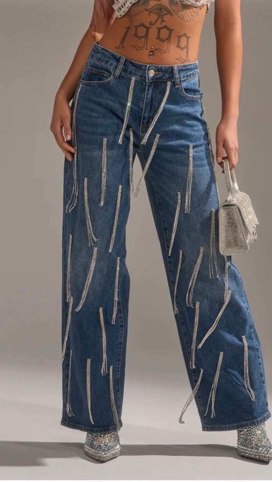 Dripped Bling Jeans