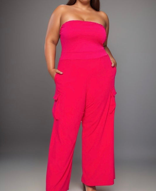 Sleeveless Cargo Jumpsuit