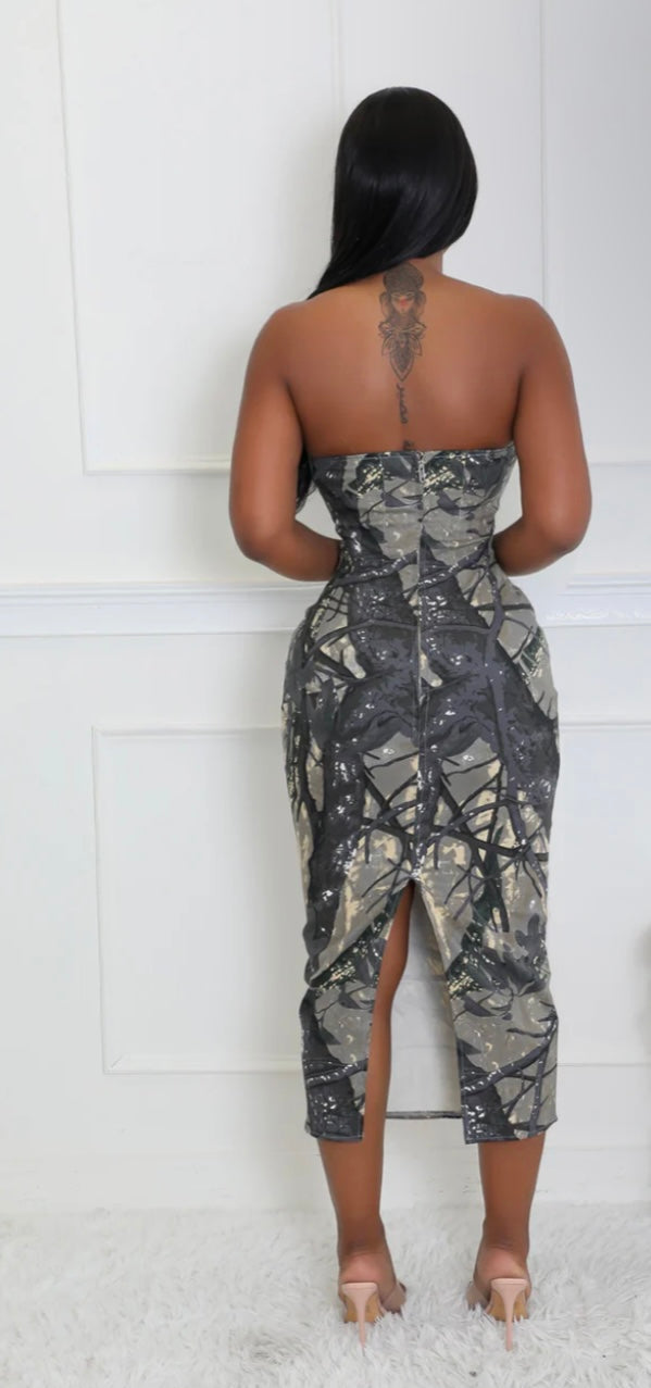 TUBE MIDI DRESS Camo Plus
