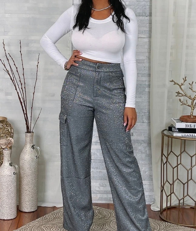 SHIMMER POCKET PANTS (PLUS)