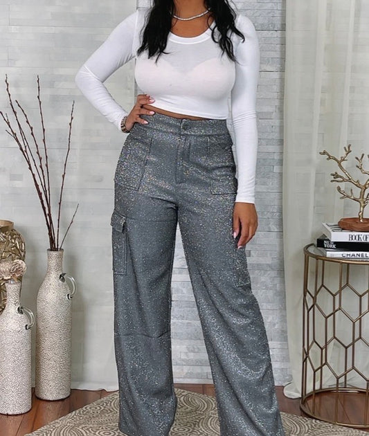 SHIMMER POCKET PANTS (PLUS)