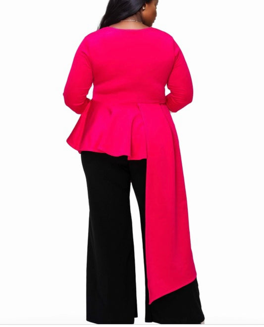 Peplum Top One Side Longer