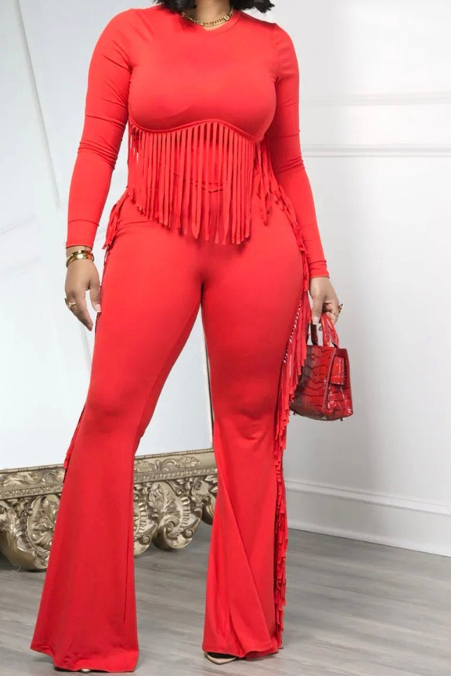 FRINGE TOP & PANTS SET
