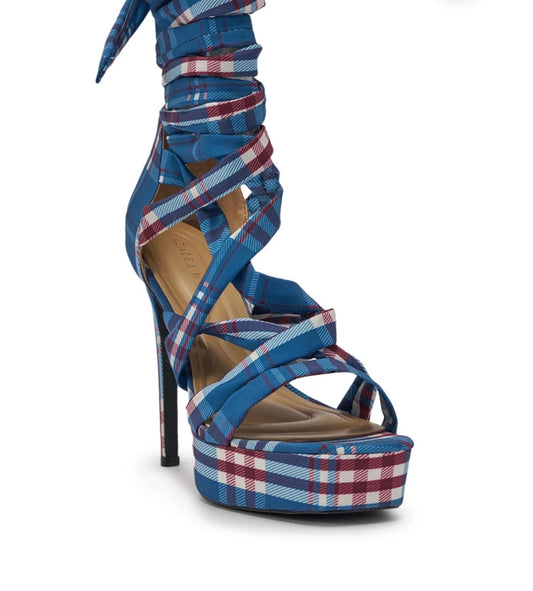 Blue Plaid Platform A 9