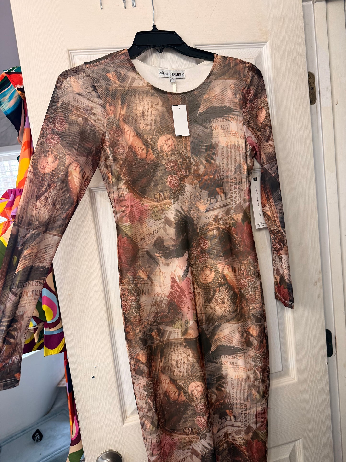 Brown Lined Dress L Long Max