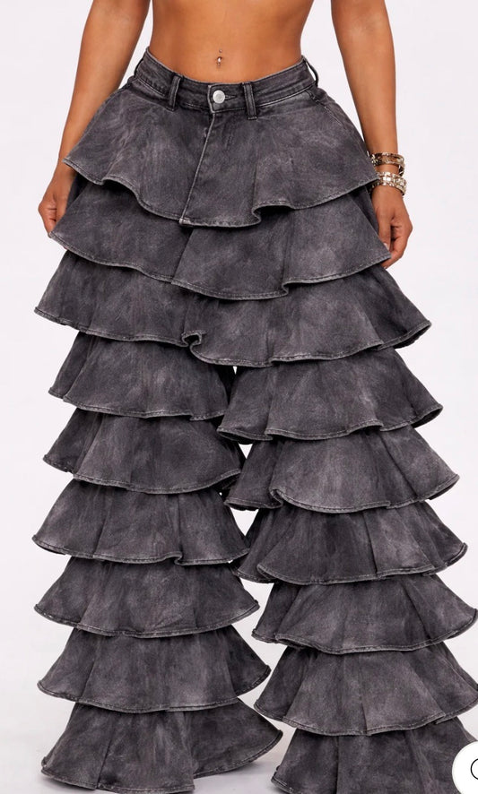 SUPER LAYERED DENIM PANTS