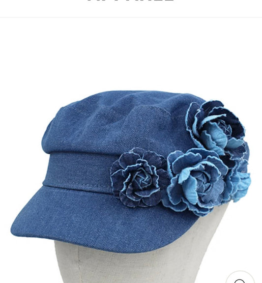 Denin Hat Flower Detail