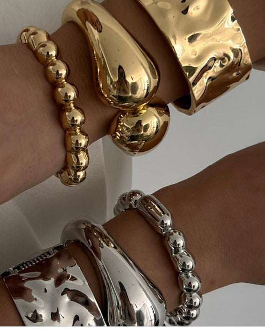 Wide Alloy Bangle Chunky