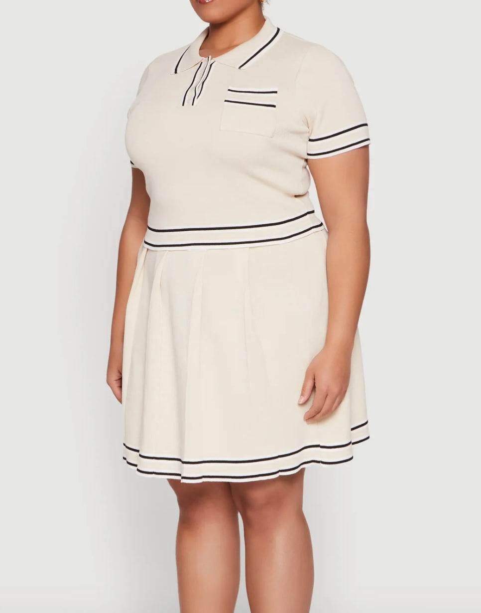 Plus  Skirt Set Beige 3x